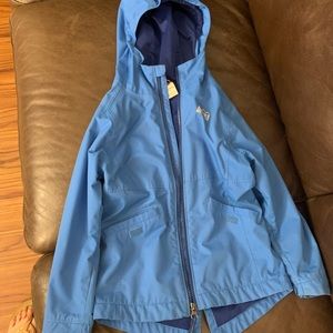 REI girl hooded jacket blue
